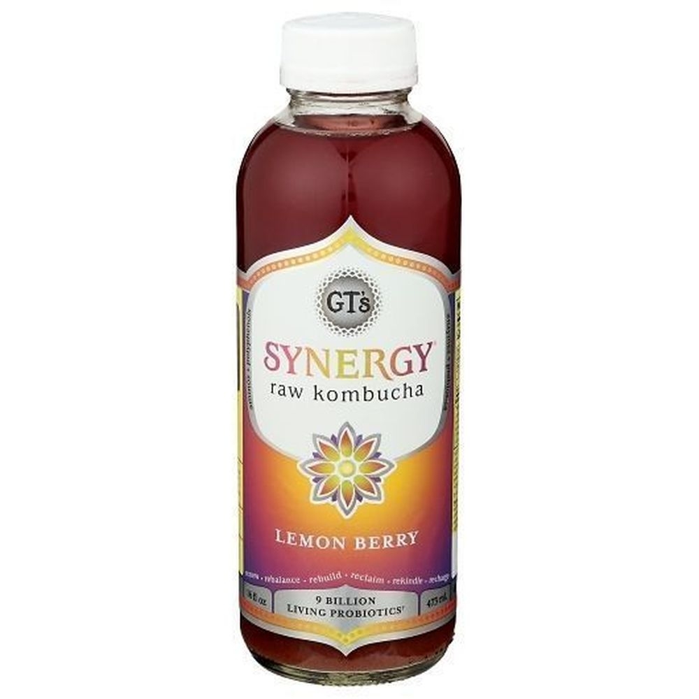 Gts Synergy Lemon Berry Raw Kombucha, 16 Fluid Ounce -- 6 per case