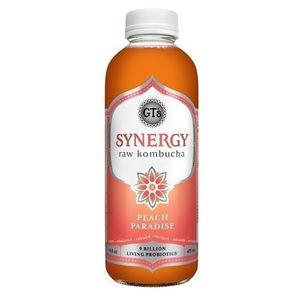 Gts Synergy Organic Peach Paradise Kombucha, 16 Fluid Ounce -- 6 per case