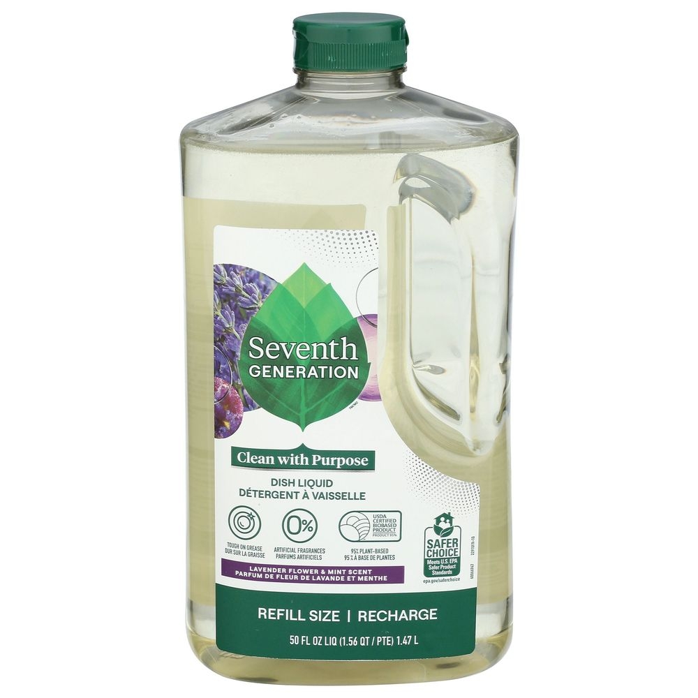 Seventh Generation Lavender Flower and Mint Scent Dish Liquid, 50 Fluid Ounce -- 3 per case