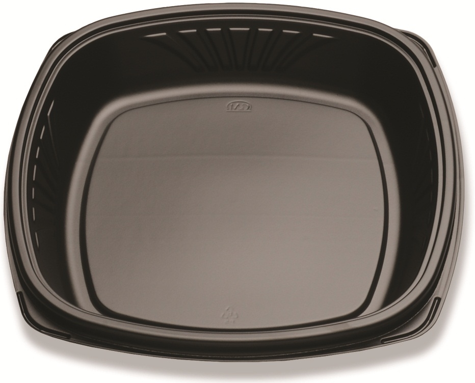 Forum Black Polystyrene Deep Natural Cut Tray, 12 inch -- 60 per case.