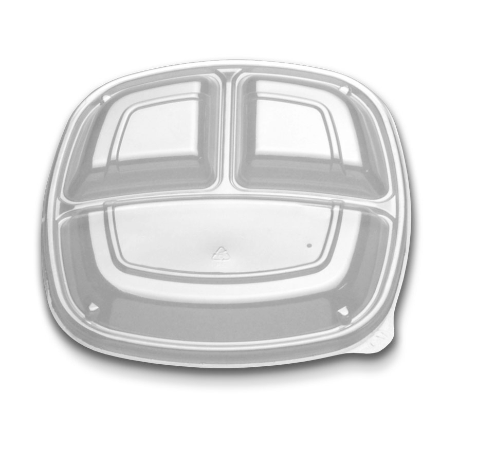 Forum Clear Plastic 3 Compartment Dome Lid Only, 9 inch -- 300 per case.