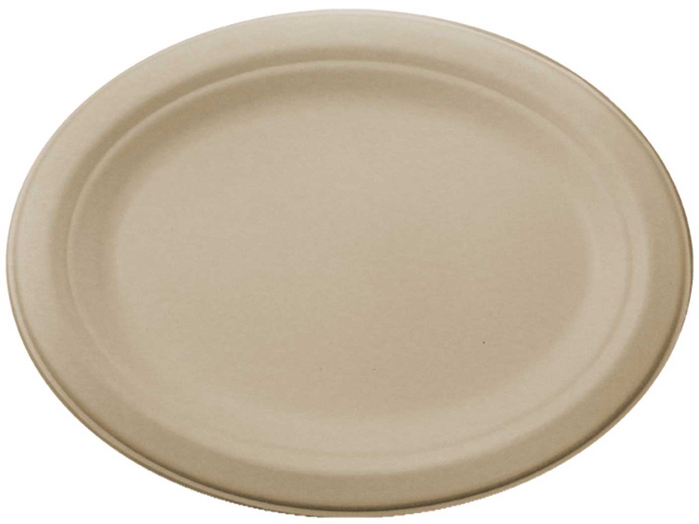 Responsible Products Tree-Less Forefront No-PFAS Added Oval Compostable Molded Fiber Plate, 12.5 x 10 inch -- 500 per case