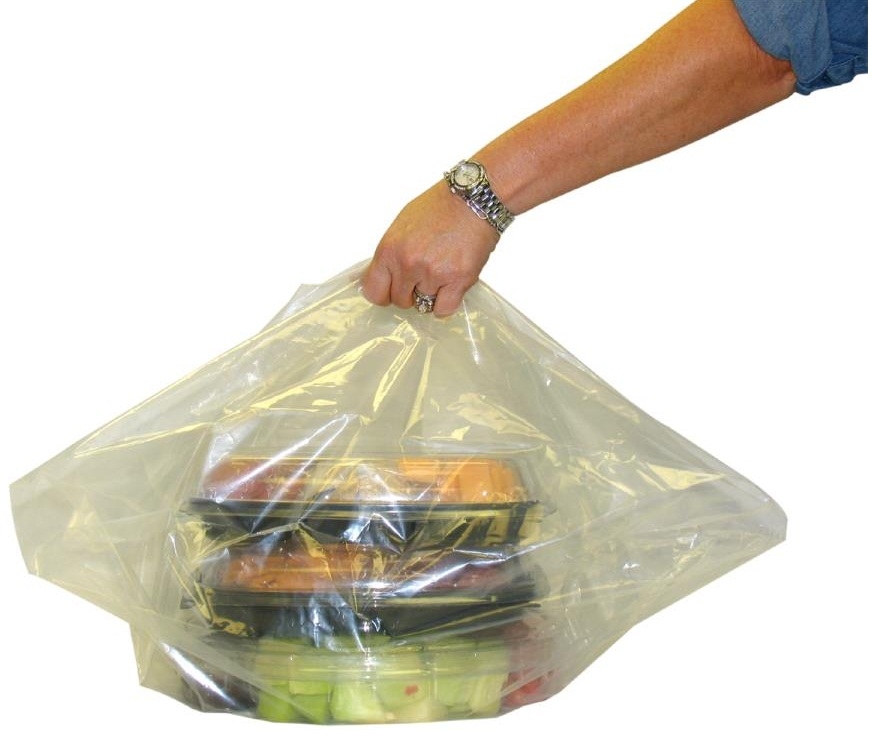 Pak Sher Plastic Clear Catering Bag, 18 x 7 x 24 inch -- 50 per case.