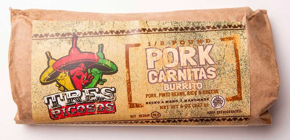 Tres Picosos Pork Carnitas Burrito -- 12 per case