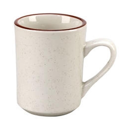Vertex China Caravan Brown Speckled Double Band Undecorated American White Mug, 3 1/8 inch -- 36 per case.