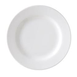 Rubicon Collection White Round Wide Rim Plate, 6 1/2 inch -- 36 per case.