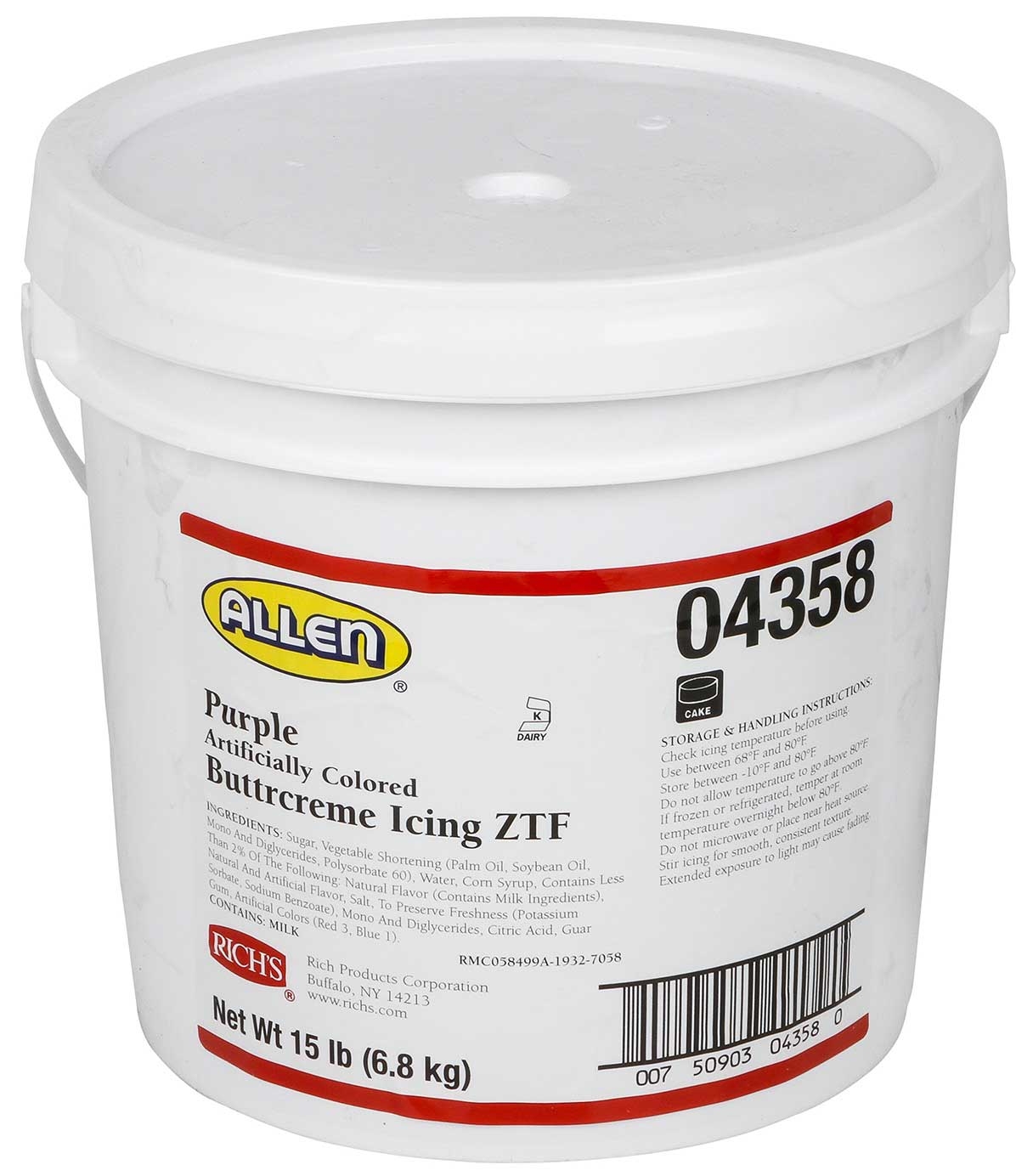 Allen Purple Zero Trans Fat Buttercreme Icing, 15 Pound