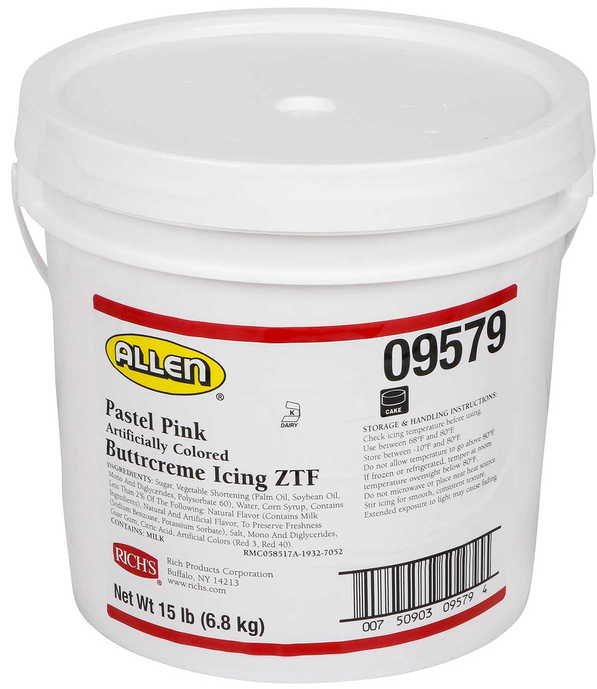 Allen Pastel Pink Artificially Colored Buttercreme Icing, 15 Pound