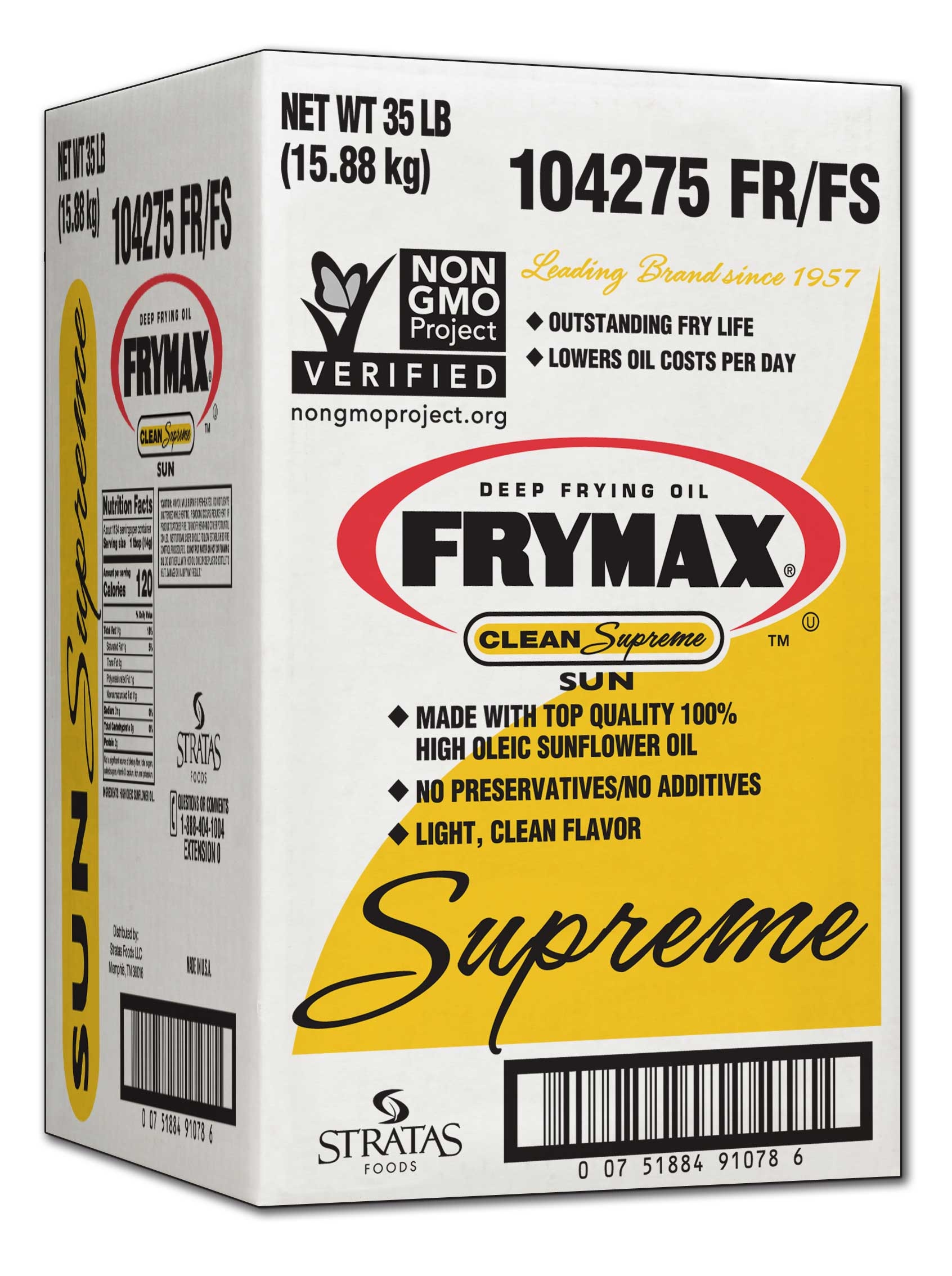 Frymax Sun Supreme Deep Frying Oil, 35 Pound.