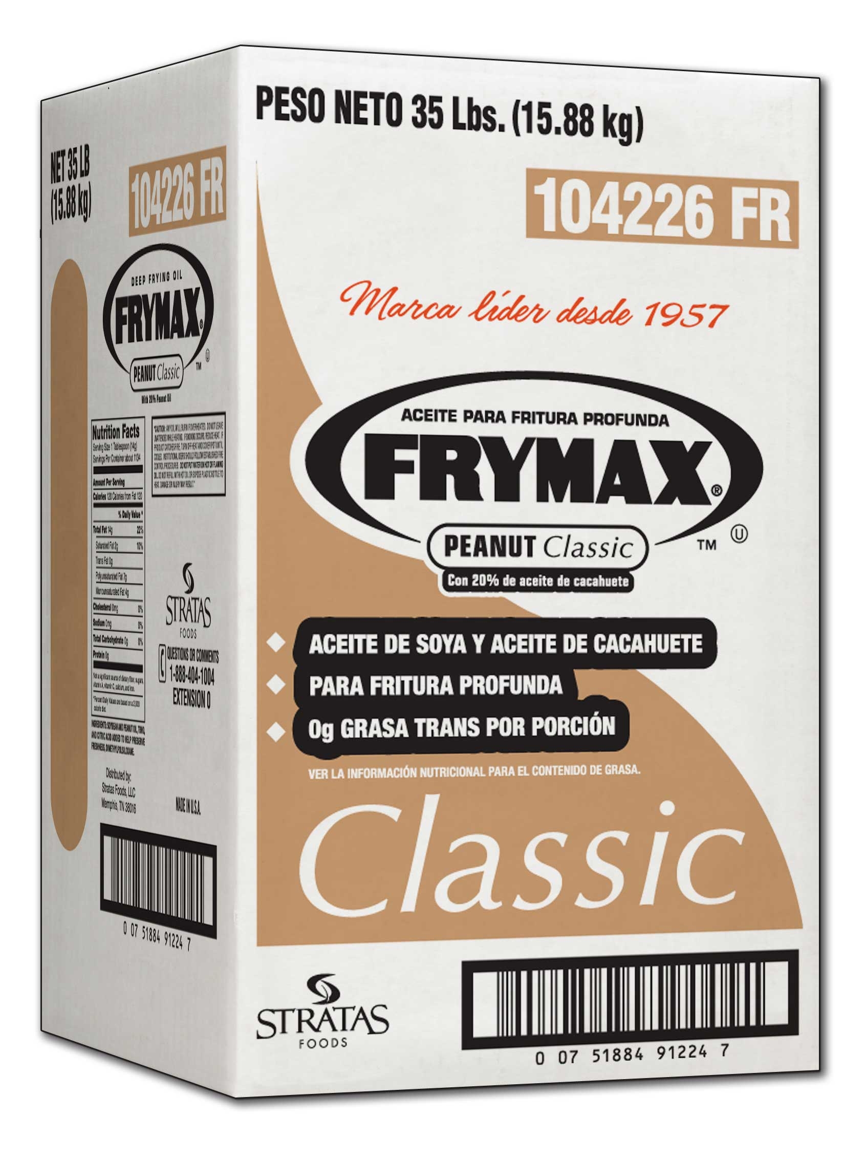 Frymax Classic Peanut Oil, 35 Pound.