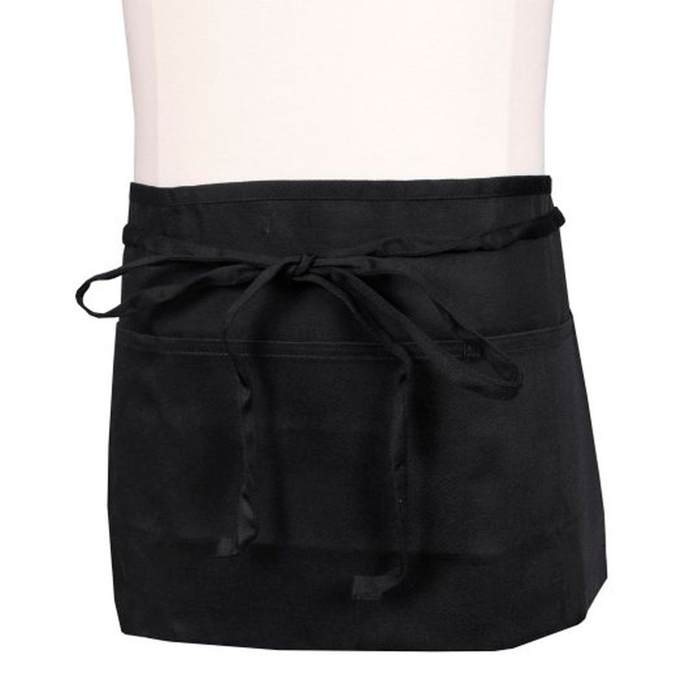 Chef Revival Black Three Pocket Apron Waist, 12 x 24 inch