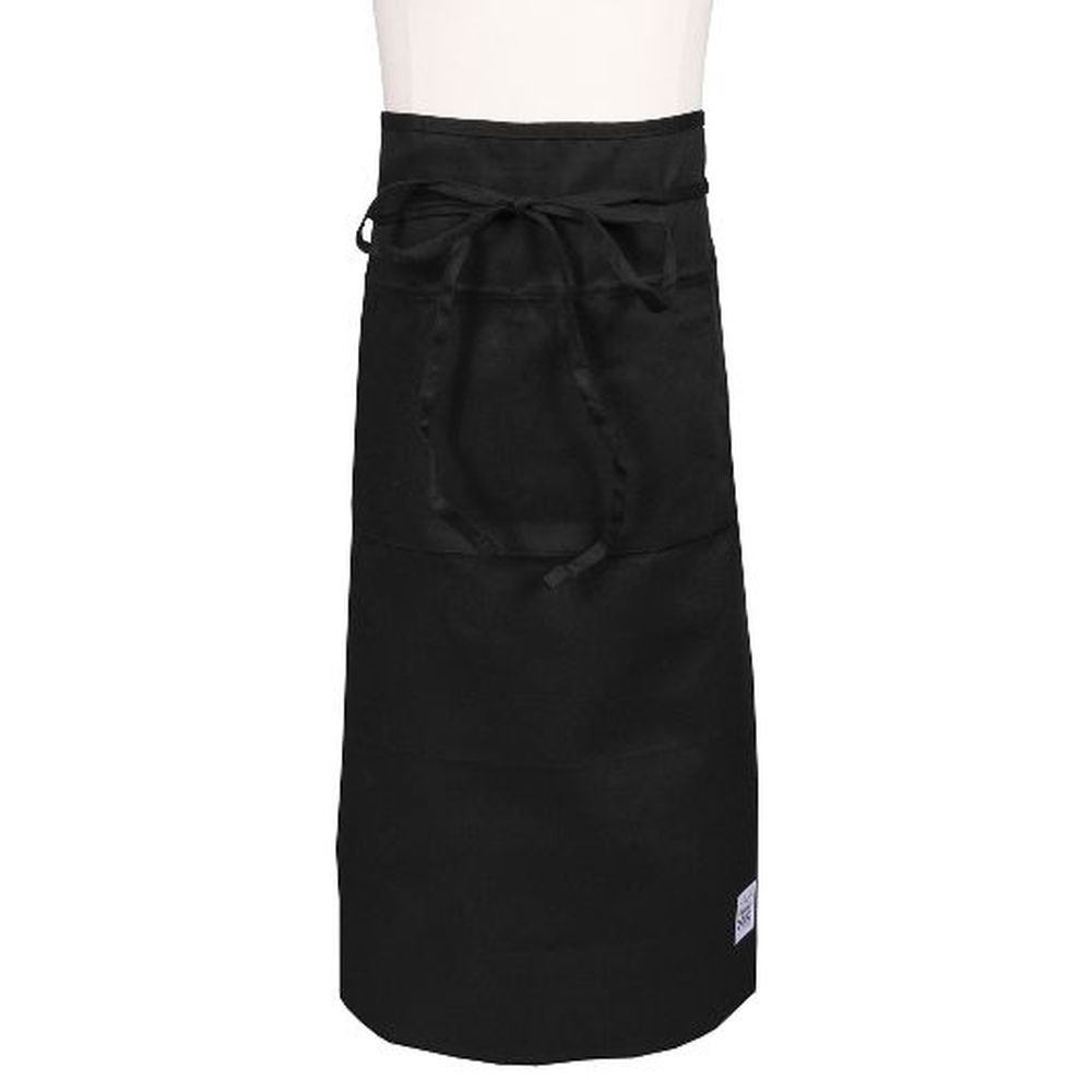 Chef Revival Two Pocket Black Bistro Apron, 28 x 34 inch -- 12 per case