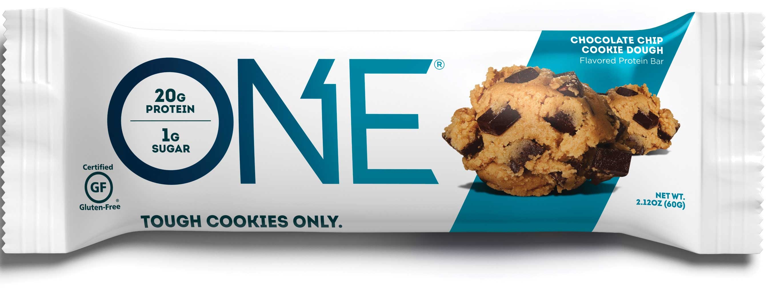 One Chocolate Chip Cookie Dough Bar, 2.12 Ounce - 12 count per pack -- 6 packs per case