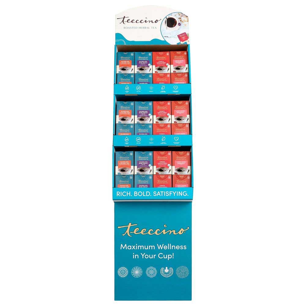 Teeccino Organic Roasted Herbal Tea - 4 Variety Display -- 48 per case