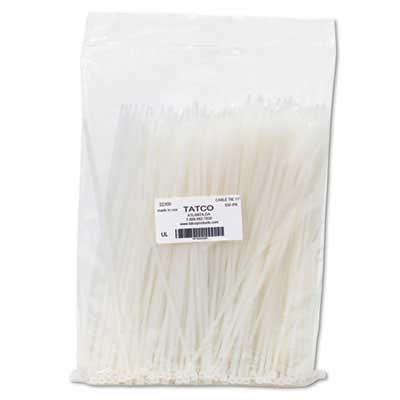Tatco Nylon Cable Ties, 11 x 3/16, 50 lb, 500/Pack, Natural