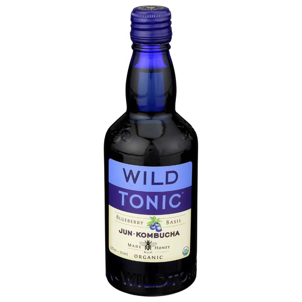 Wild Tonic Organic Blueberry Basil Jun Kombucha, 12 Fluid Ounce -- 12 per case