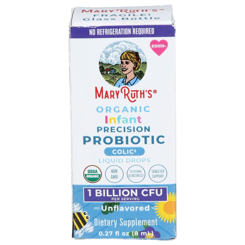 Mary Ruth's Organic Unflavored Infant Precision Probiotic Colic Liquid Drops, 0.27 Ounce