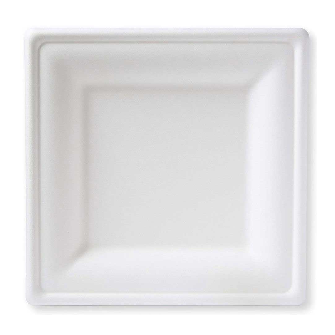 Responsible Products No-PFAS Added Square Compostable Molded Fiber Plate, 10 inch -- 250 per case