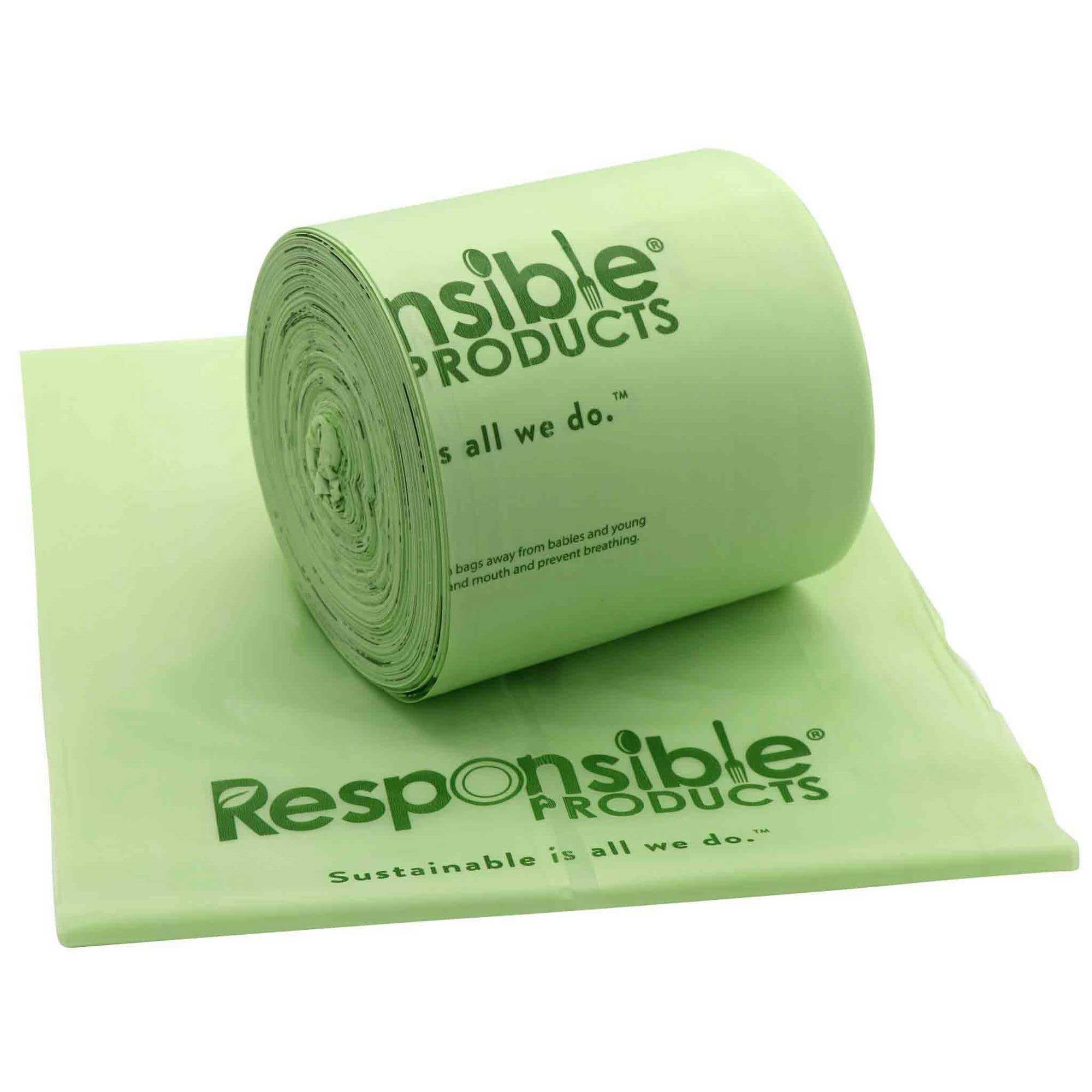 Responsible Products Compostable Kitchen Bin Liner, 55 Gallon Capacity -- 160 per case