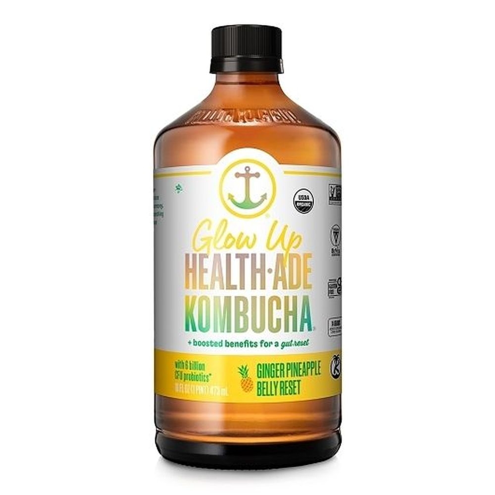 Health-Ade Ginger Pineapple Belly Reset Kombucha, 16 Fluid Ounce -- 12 per case
