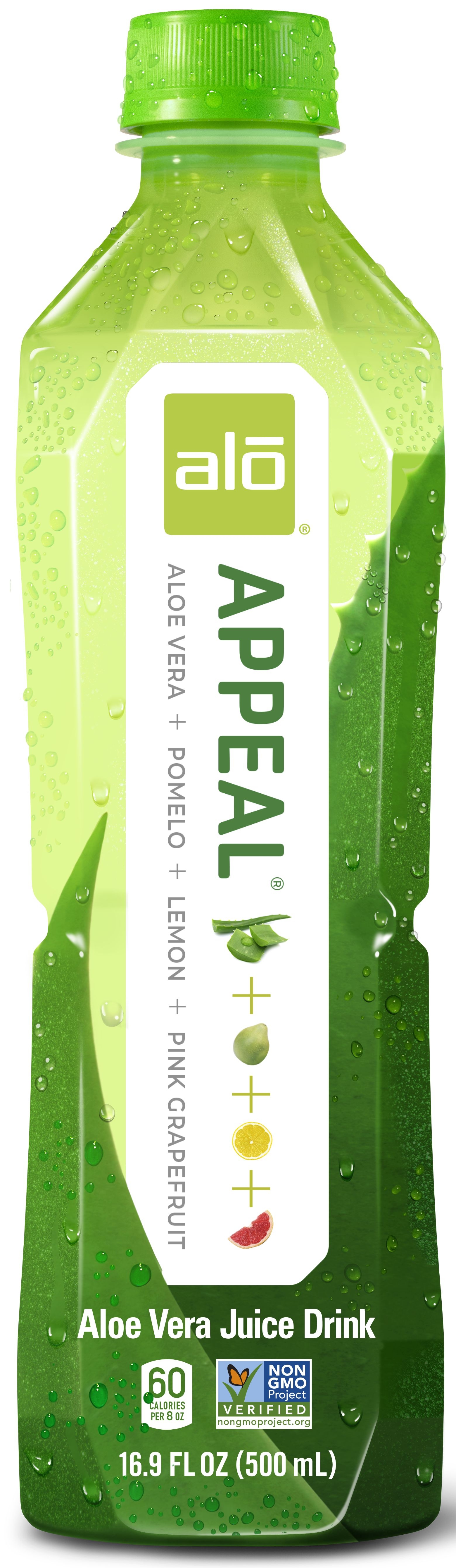 Alo Appeal Pomelo Lemon Pink Grapefruit Aloe Vera Juice Drink, 16.9 Fluid Ounce -- 12 per case