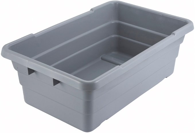 Winco Gray Nesting Lug Box, 24 x 15 x 8 inch -- 12 per case