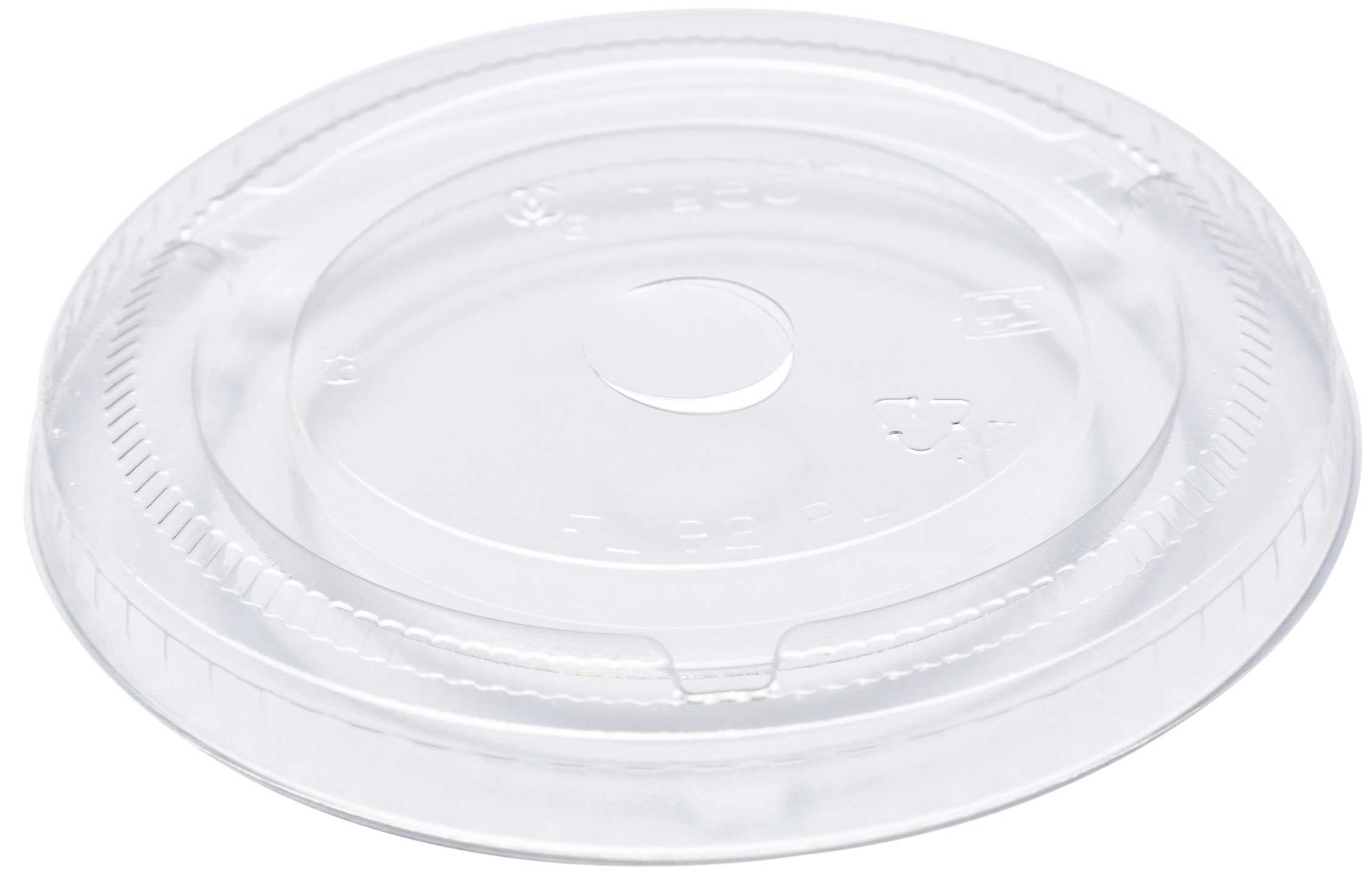 Primeware Clear PLA Compostable Flat Lid for 9 Ounce Cold Cup -- 1000 per case.