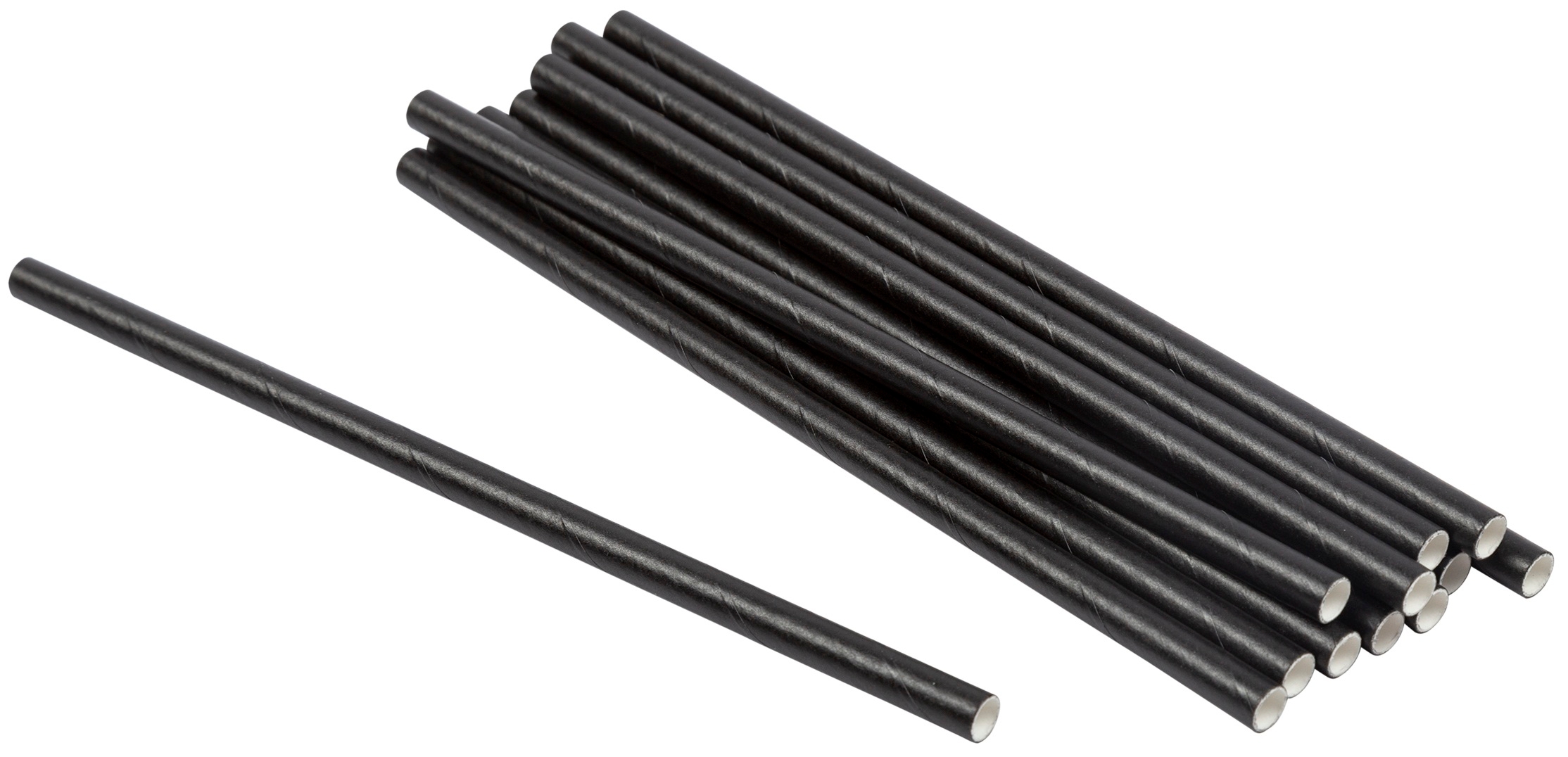 Primeware Unwrapped Black Cocktail Paper Straw, 5.75 inch -- 4000 per case.