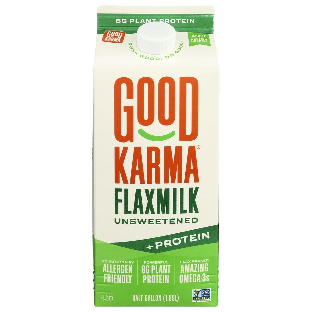 Good Karma Foods Protein Original Unsweetened Flaxmilk, 64 Fluid Ounce -- 6 per case.