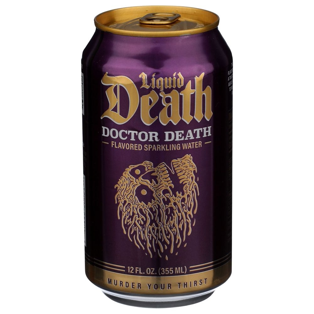 Liquid Death 12 Fluid Ounce Doctor Death Flavored Sparkling Water, 6 count -- 4 per case