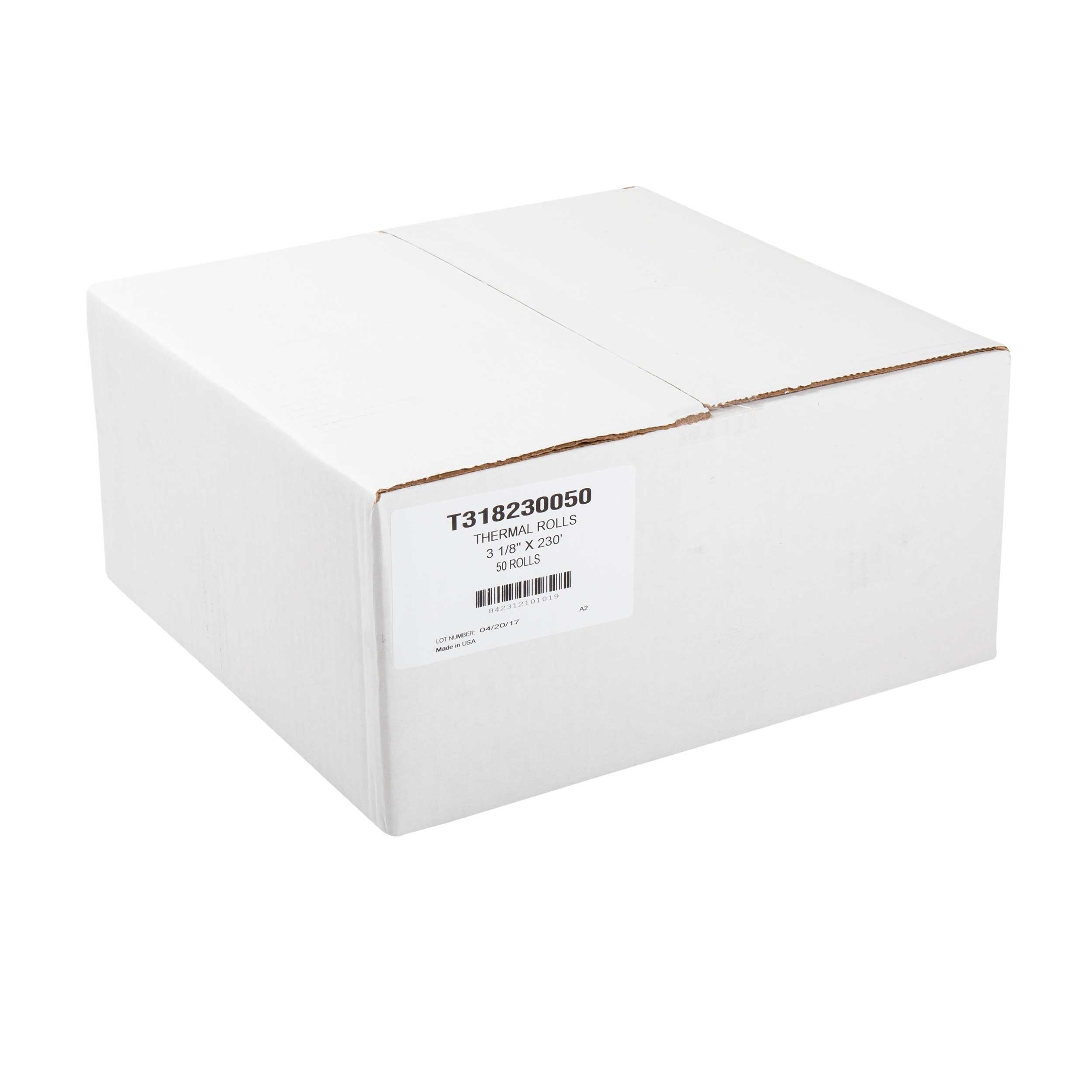 AmerCare White Thermal Paper Register Roll, 3 1/8 inch x 230 feet.