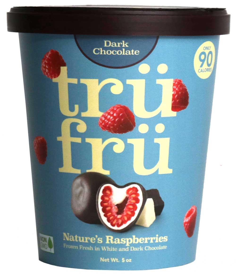 Tru Fru Grab and Share Hyper Chilled Whole Raspberries Immersed in White and Dark Chocolate, 5 Ounce -- 8 per case