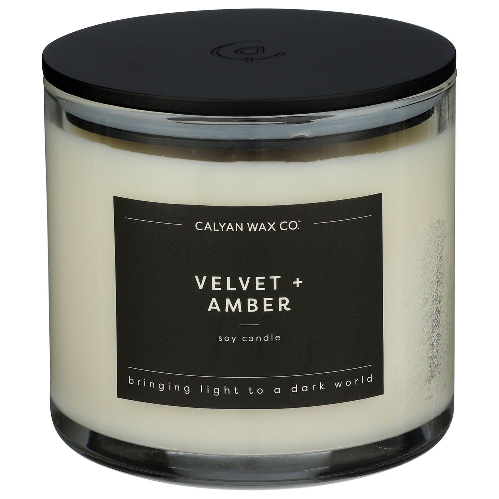 Calyan Wax Velvet Plus Amber Three Wick Glass Tumbler Soy Candle, 14.9 Ounce -- 4 per case