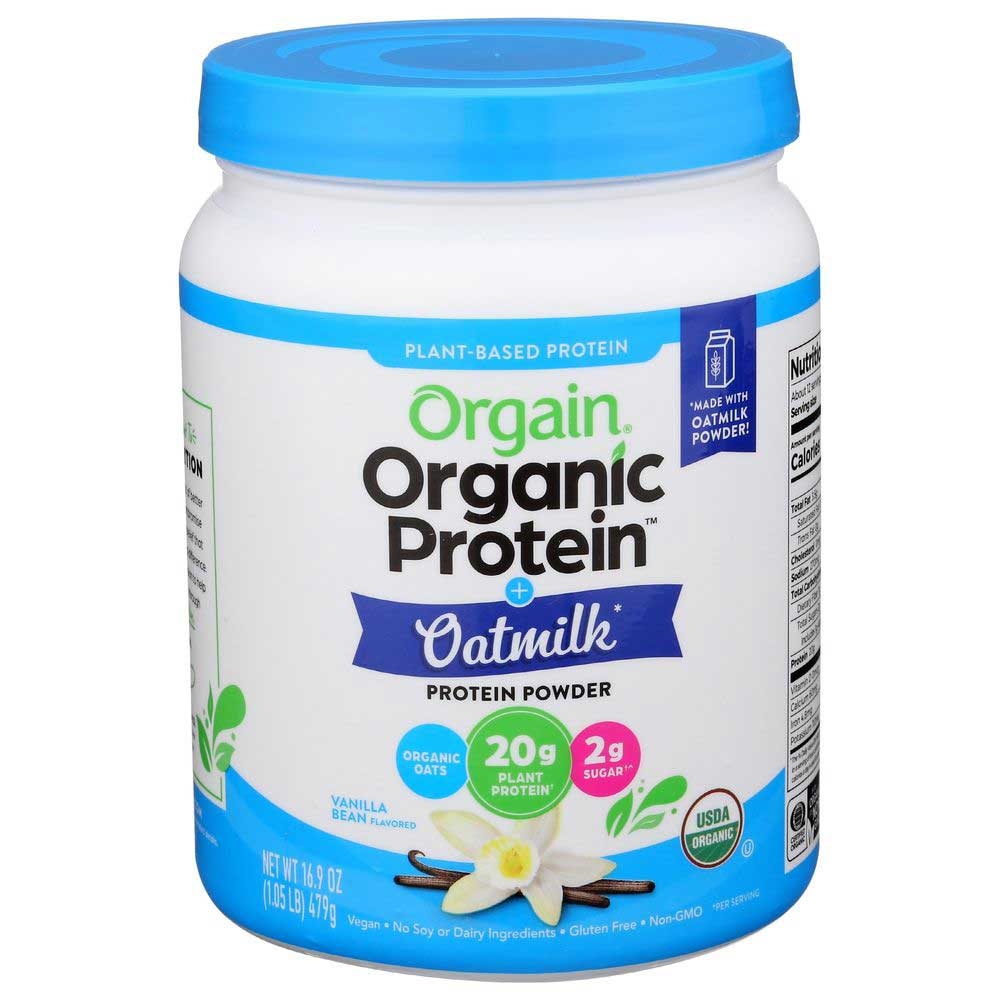 Orgain Organic Oatmilk Vanilla Plant Based Protein Powder, 16.9 Ounce