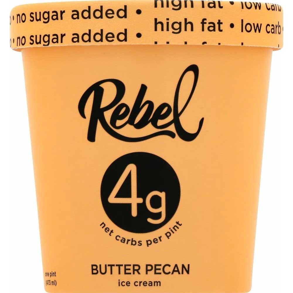 Rebel Butter Pecan Ice Cream, 1 Pint -- 8 per case
