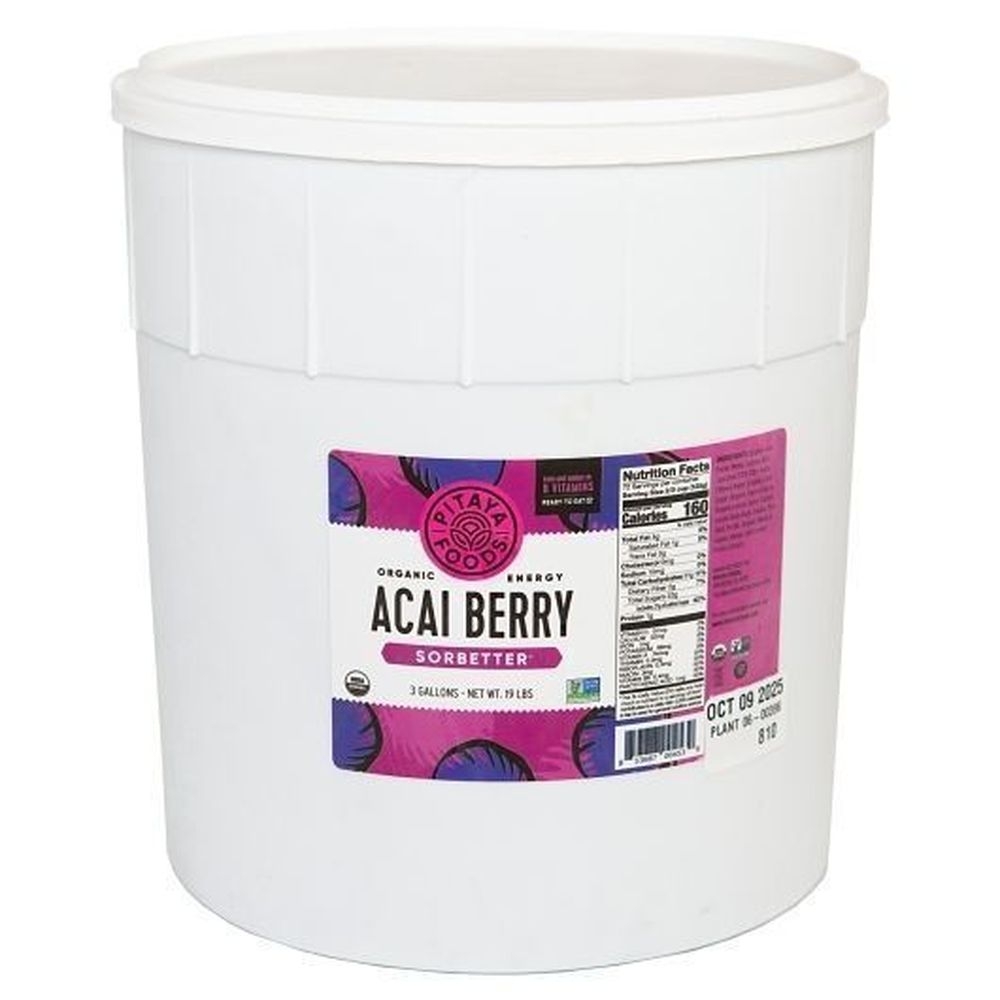 Pitaya Foods Organic Acai Berry Sorbetter Sorbet, 20 Pound