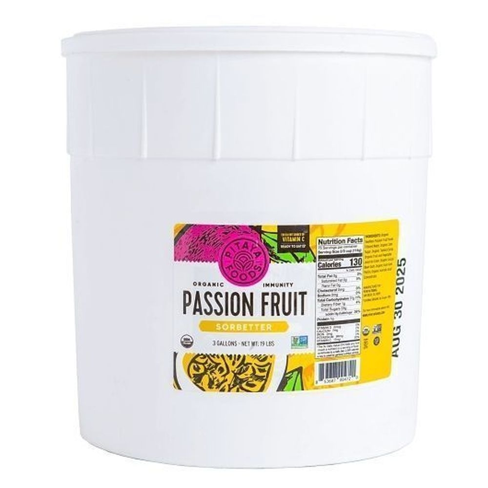 Pitaya Foods Organic Passion Fruit Sorbet, 20 Pound
