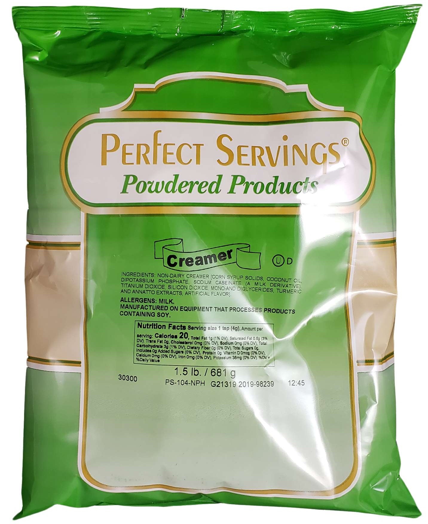 Beverage Solutions Plain Powdered Creamer, 1.5 Pound -- 6 per case