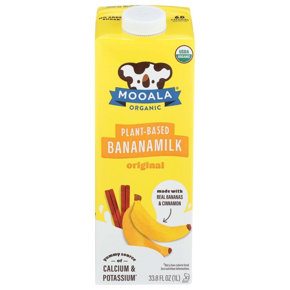 Mooala Organic Plant Based Original Banana Milk, 32 Fluid Ounce -- 6 per case