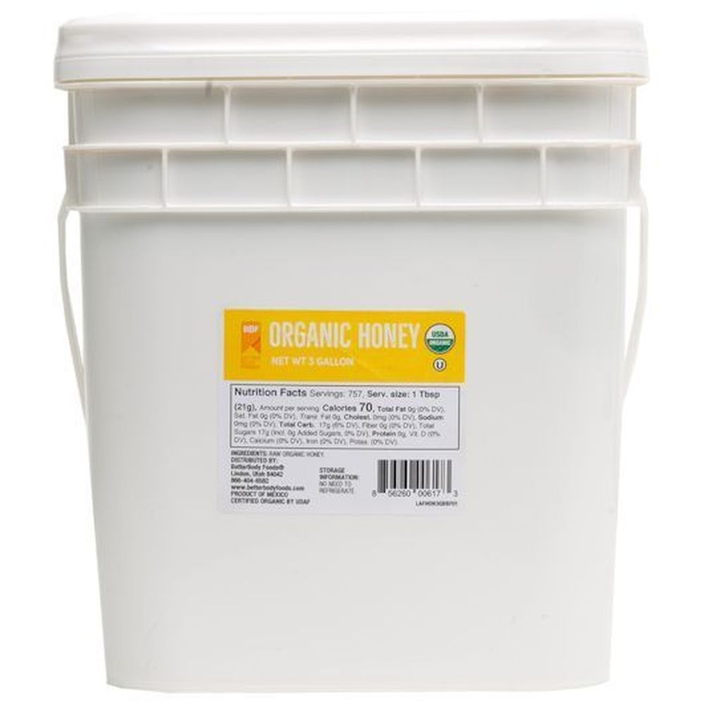 Betterbody Foods Organic Raw Honey - Bulk, 3 Gallon