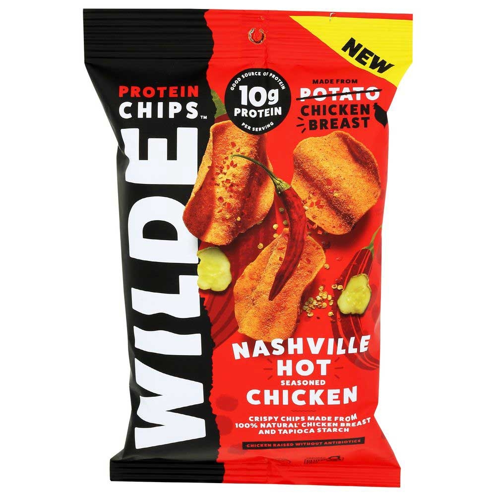 Wilde Chips Nashville Hot Seasoned Chicken Chips, 2.25 Ounce -- 12 per case