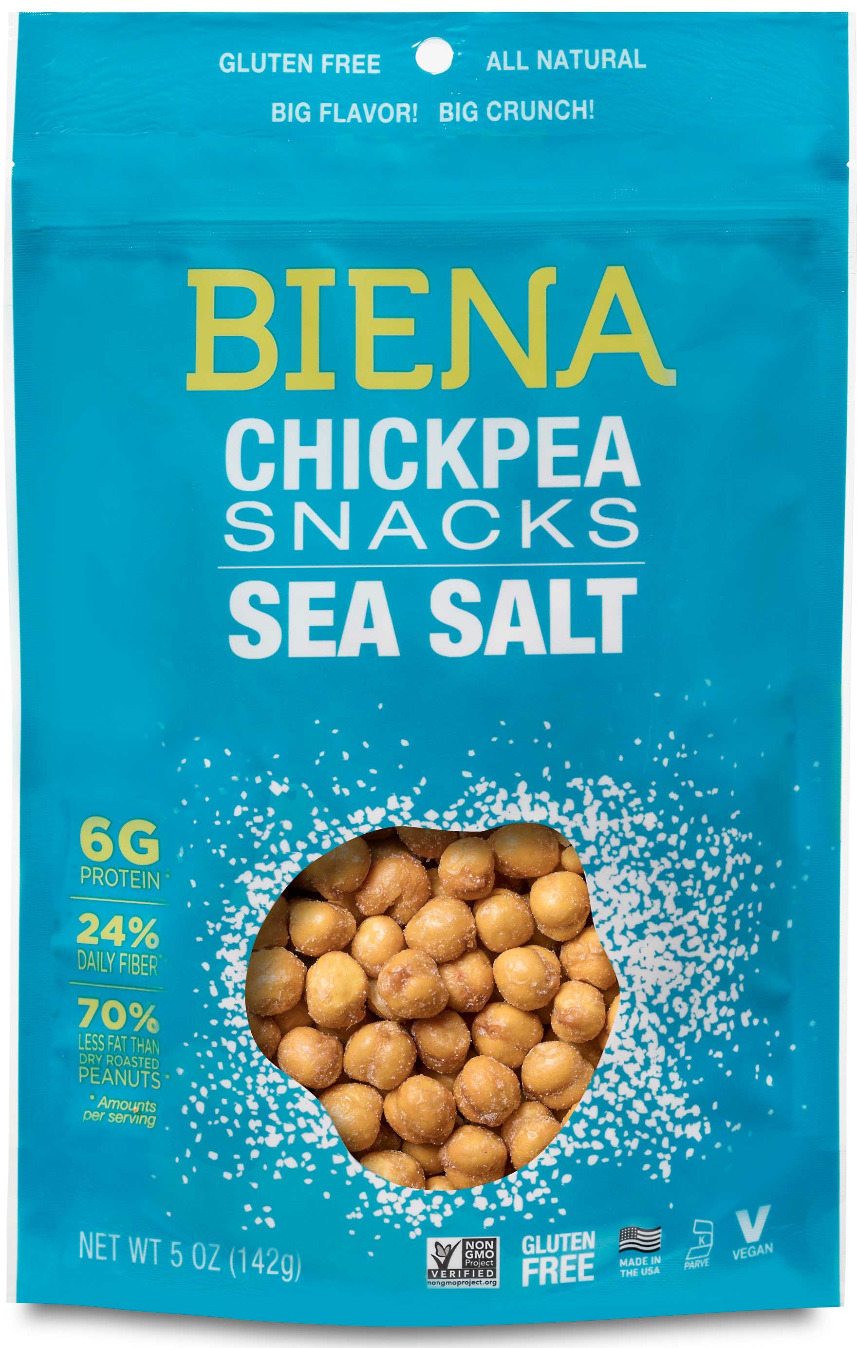 Biena Sea Salt Roasted Chickpea Snacks, 5 Ounce -- 8 per case