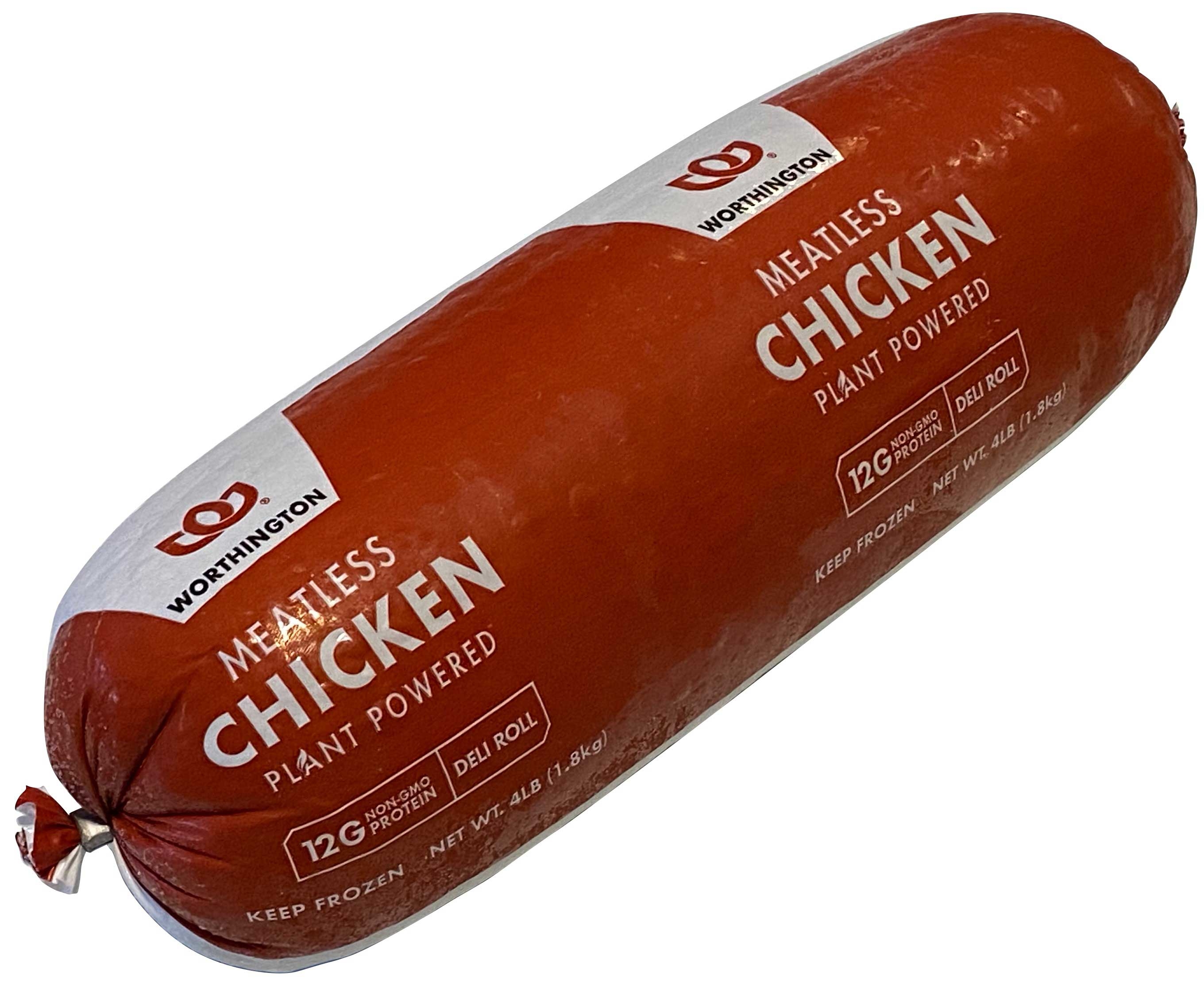 Worthington Plant Based Deli Style Chicken Roll, 4 Pound -- 4 per case