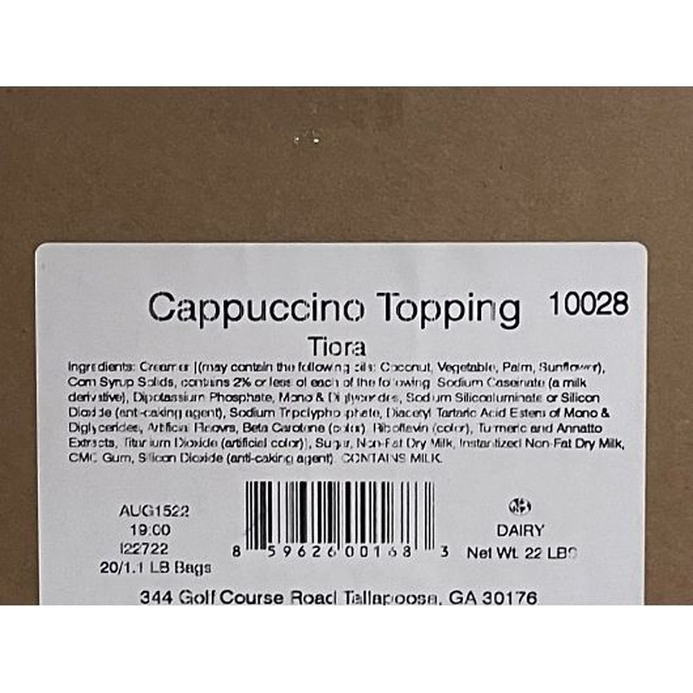 New Orleans Roast Tiora Cappuccino Topping, 20 count