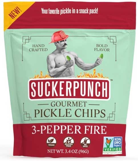 Suckerpunch Gourmet 3 Pepper Fire Pickle Chip, 3.4 Ounce -- 12 per case