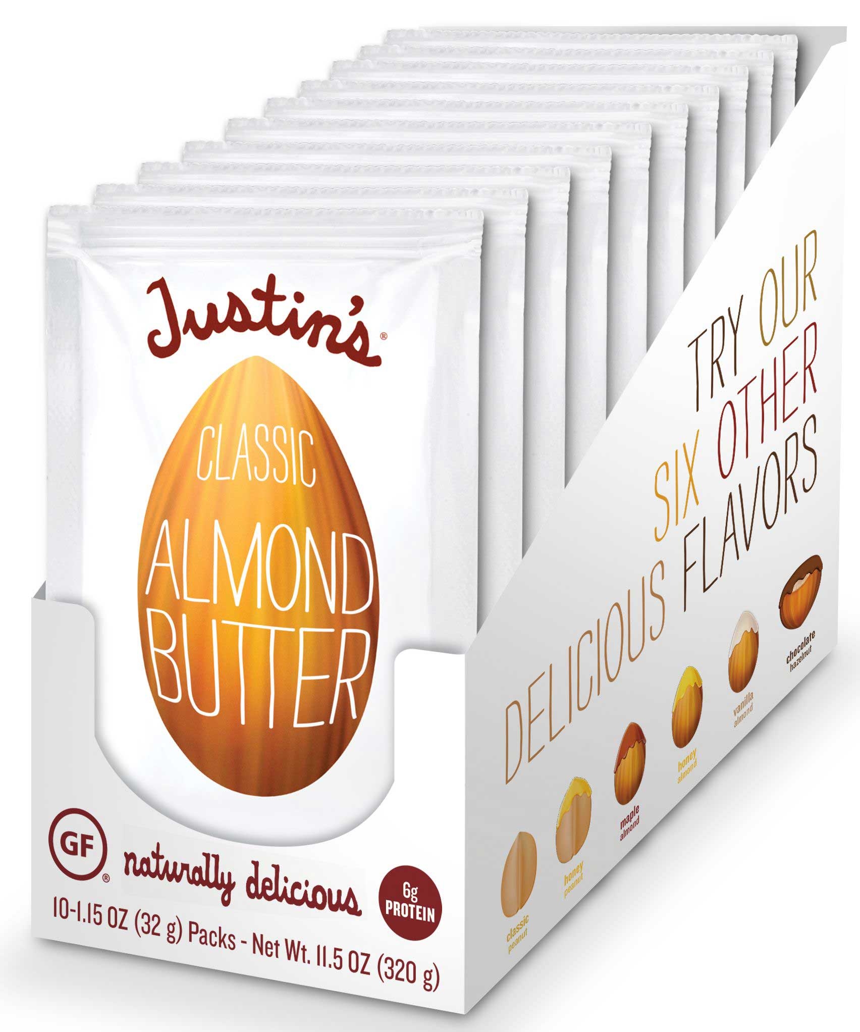 Justins Classic Almond Butter, 1.15 Ounce -- 60 per case