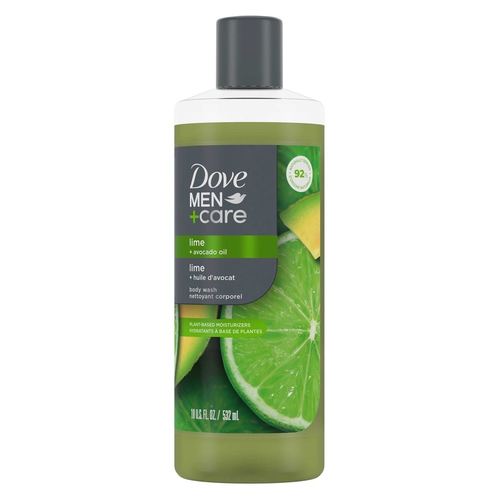 Dove Men Plus Care Lime Plus Avocado Oil Body Wash, 18 Ounce -- 4 per case