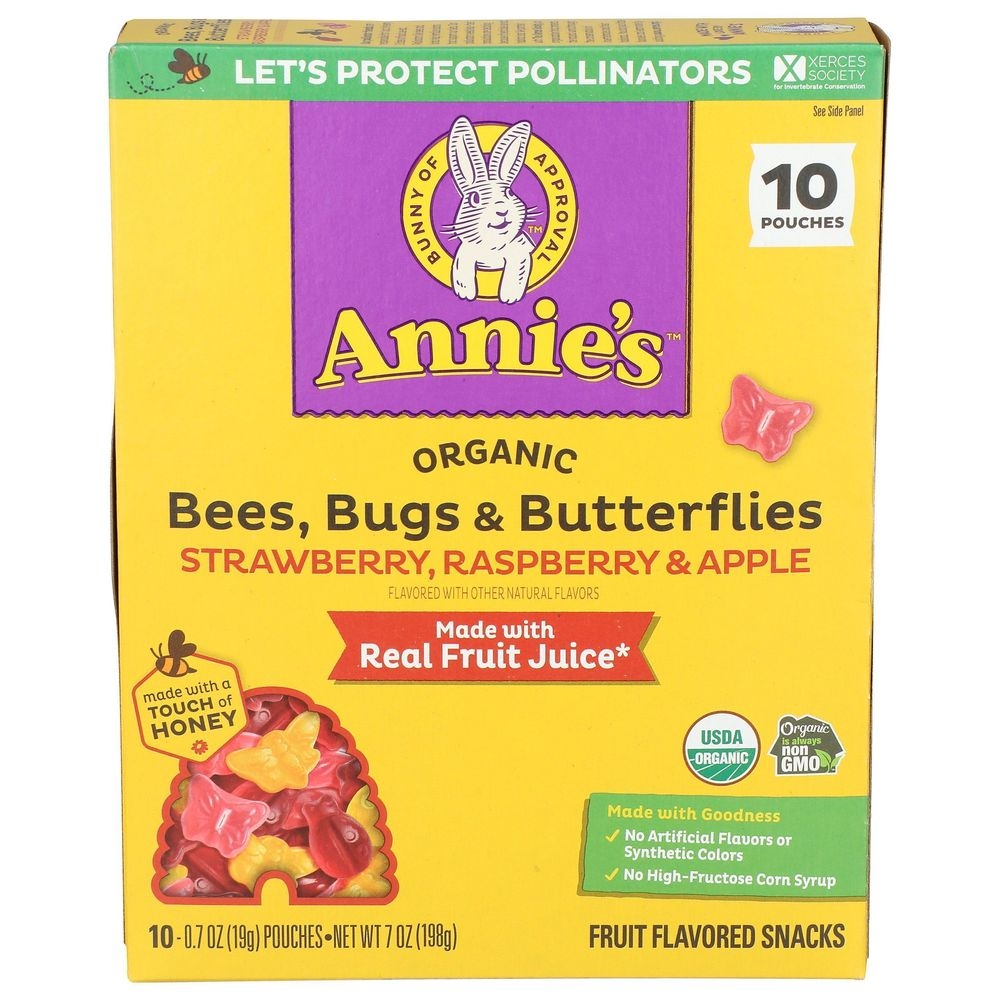 Annies Organic Bees Bugs and Butterflies Fruit Flavored Snacks, 7 Ounce -- 8 per case