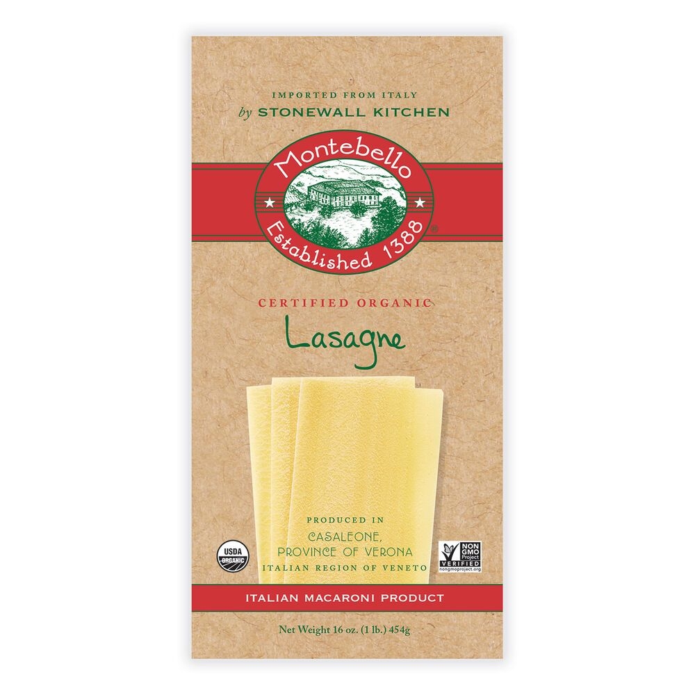 Montebello Organic Lasagne Pasta, 16 Ounce -- 12 per case