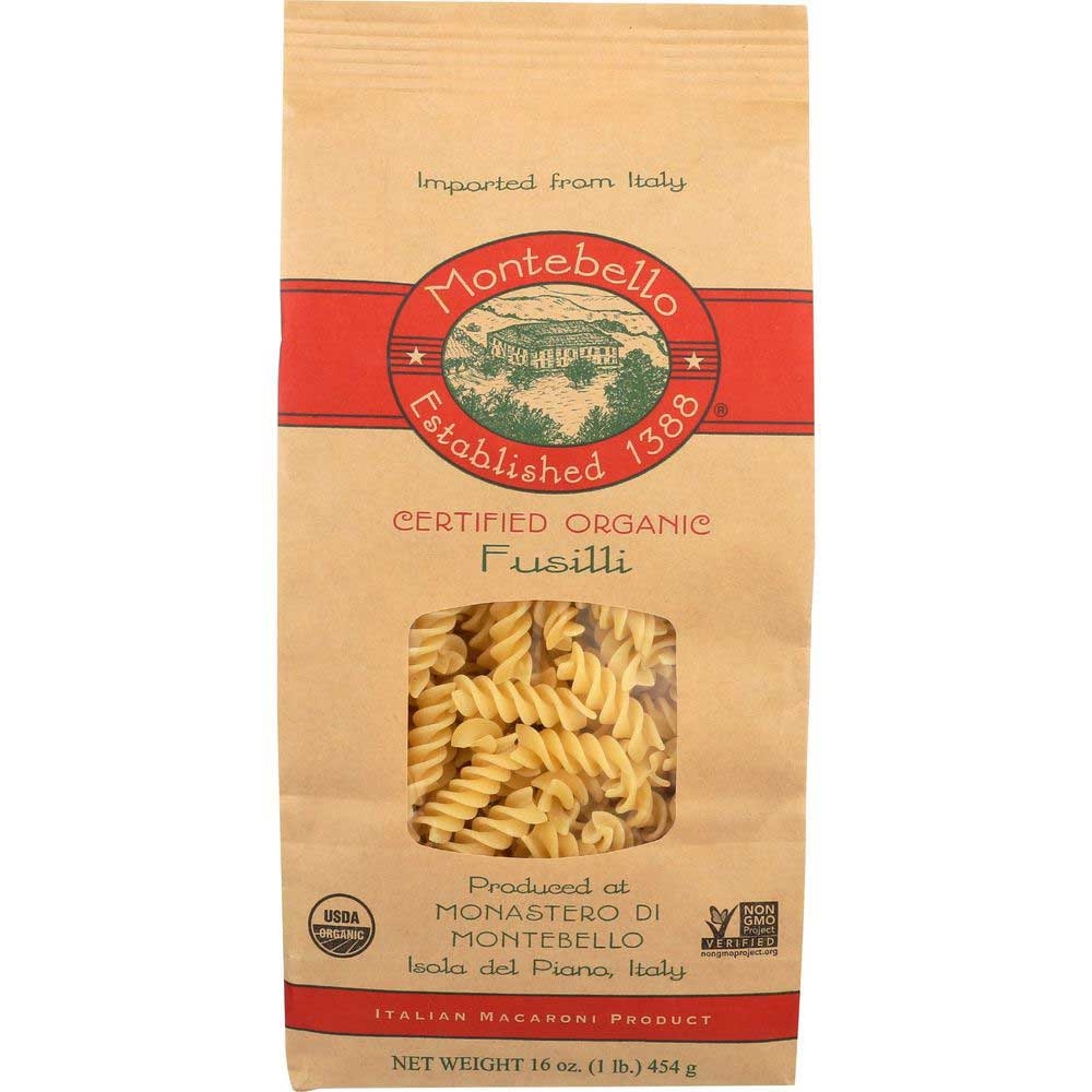 Montebello Organic Fusilli Pasta, 1 Pound -- 12 per case